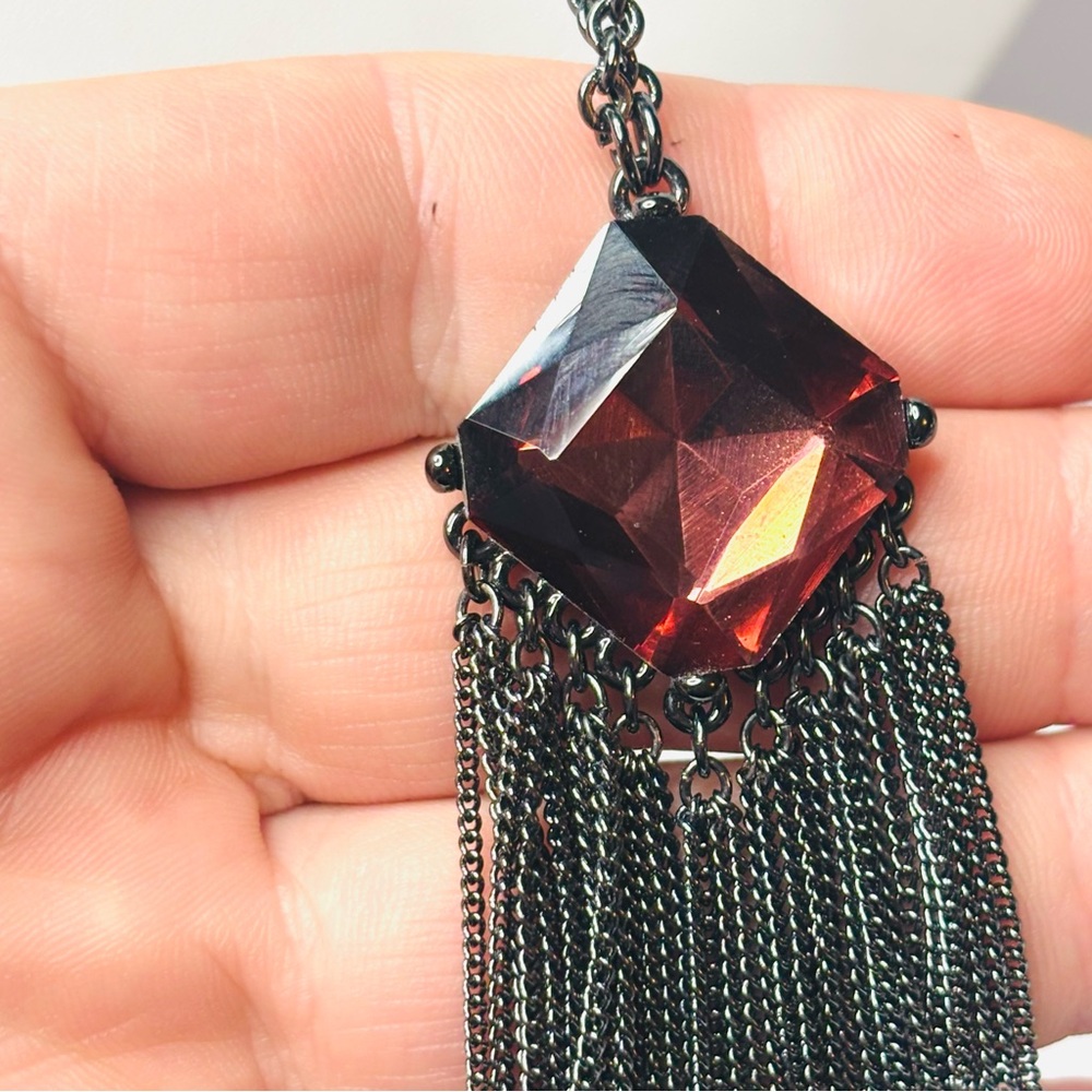 White House Black Market Black Tassel Necklace